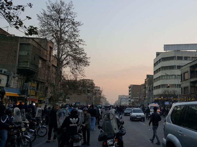 People protest in Tehran, Iran December 30, 2017 in in this picture obtained from social media. REUTERS. THIS IMAGE HAS BEEN SUPPLIED BY A THIRD PARTY.