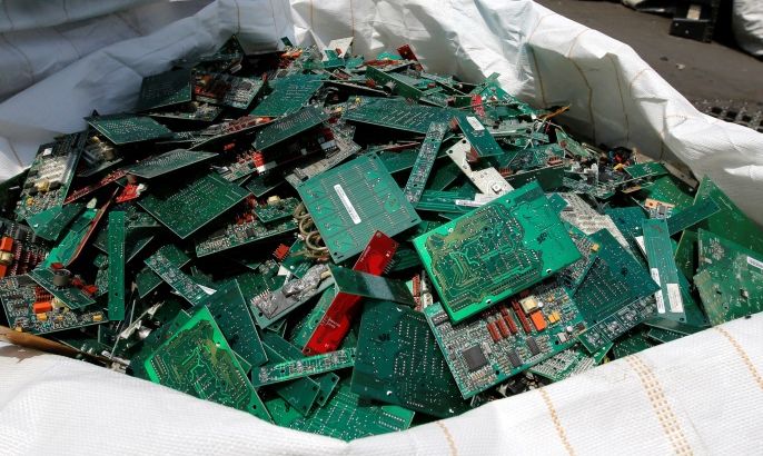 Packed electronic waste are seen outside at a recycling warehouse, in Mexico City, Mexico August 18, 2017. REUTERS/Henry Romero