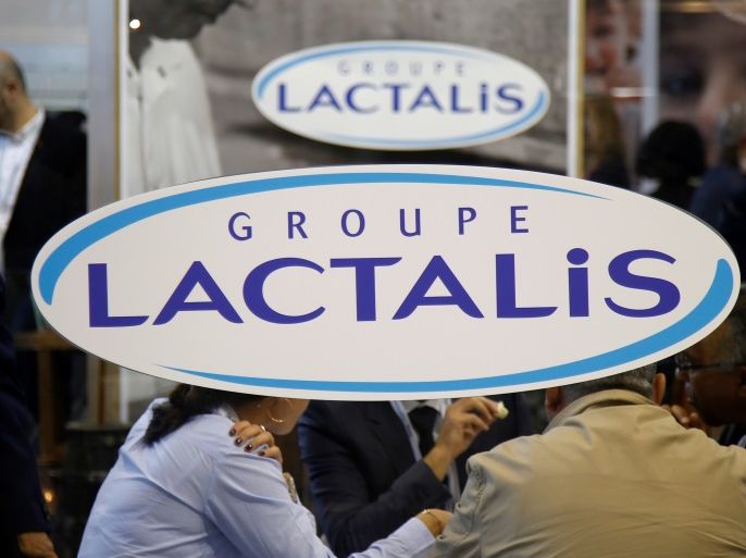 Logo of the dairy group Lactalis are seen at the food exhibition Sial in Villepinte, near Paris, France, October 17, 2016. REUTERS/Charles Platiau