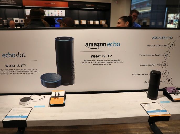 Displays for the echo dot and echo are seen inside the Amazon Books store in the Time Warner Center at Columbus Circle in New York City, New York, U.S., May 25, 2017. REUTERS/Shannon Stapleton