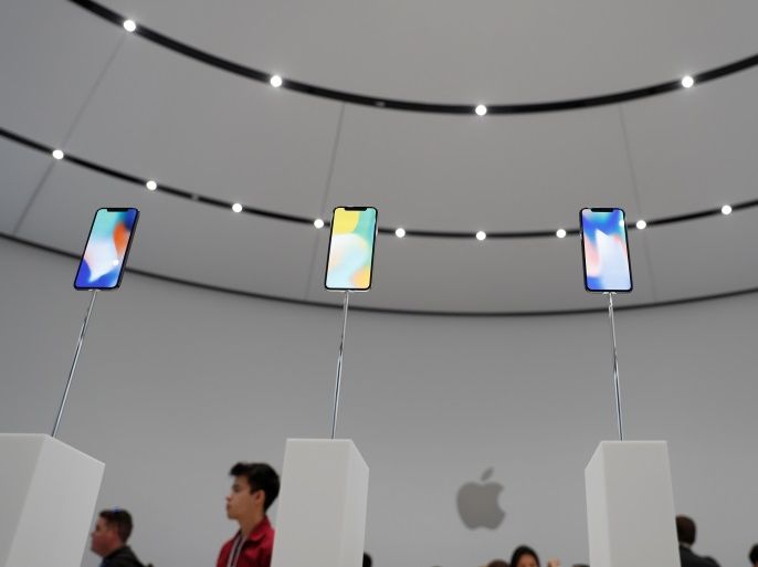 Apple iPhone X samples are displayed during a product launch event in Cupertino, California, U.S. September 12, 2017. REUTERS/Stephen Lam TPX IMAGES OF THE DAY