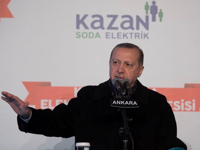 الرئيس التركي رجب طيب أرودغان يلقي خطابا في أنقرة ويتحدث عن عملية عفرين والقوة الحدودية الكردية في سوريا