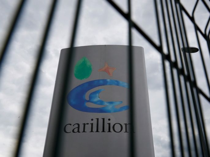 A Carillion sign can be seen in Manchester, Britain July 13, 2017. REUTERS/Phil Noble