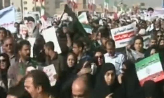 مظاهرات حاشدة تأييدا للحكومة الإيرانية