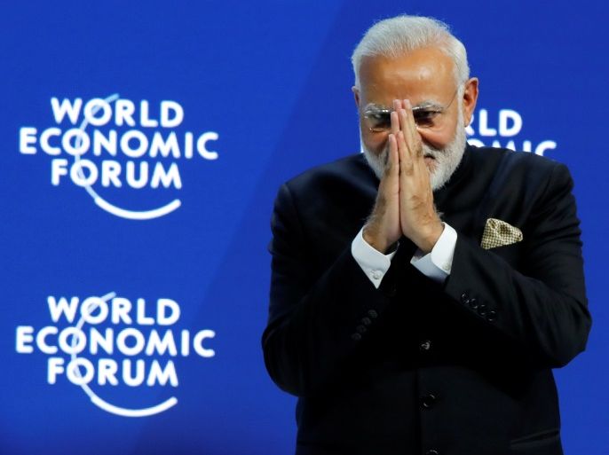 India's Prime Minister Narendra Modi gestures at the Opening Plenary during the World Economic Forum (WEF) annual meeting in Davos, Switzerland, January 23, 2018. REUTERS/Denis Balibouse TPX IMAGES OF THE DAY