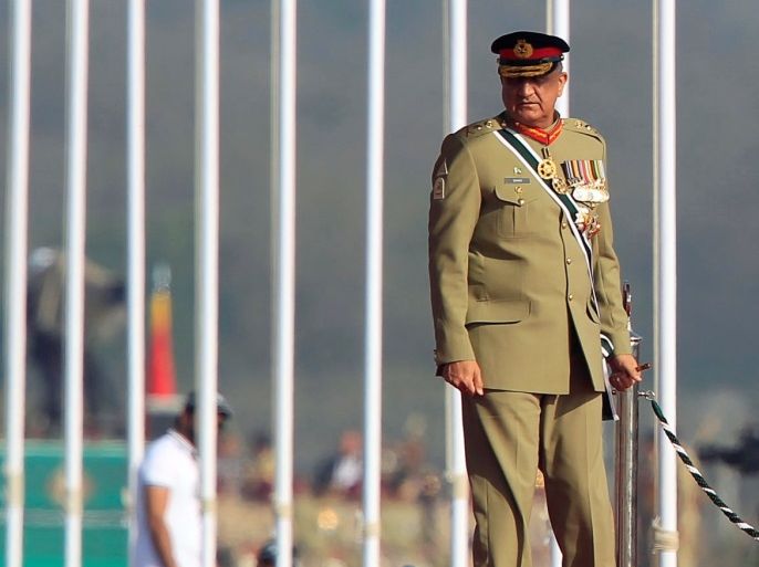 Pakistan's Army Chief of Staff Lieutenant General Qamar Javed Bajwa arrives to attend the Pakistan Day military parade in Islamabad, Pakistan, March 23, 2017. REUTERS/Faisal Mahmood