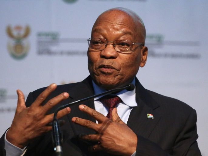 President of South Africa, Jacob Zuma gestures as he speaks during the Energy Indaba conference in Midrand, South Africa, December 7, 2017. REUTERS/Siphiwe Sibeko