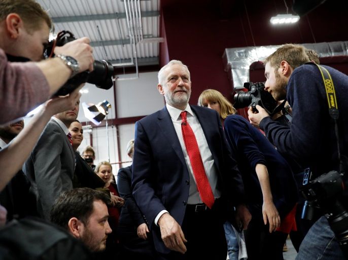 Labour Party Jeremy Corbyn, leaves after giving a speech on Brexit at the National Transport Design Centre at Coventry University, Britain February 26, 2018. REUTERS/Darren Staples