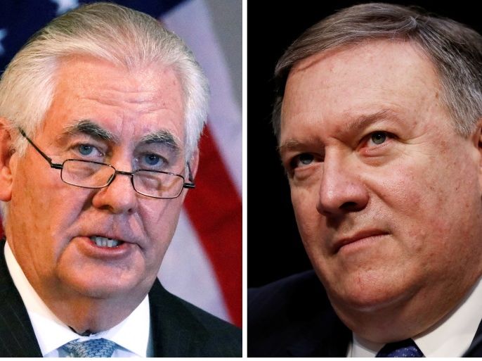 A combination photo of U.S. Secretary of State Rex Tillerson and CIA Director Mike Pompeo