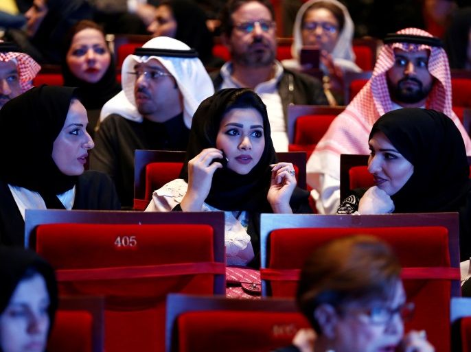 Saudi people watch the concert for composer Yanni during the concert at Princess Nourah bint Abdulrahman University in Riyadh, Saudi Arabia, December 3, 2017. Picture taken December 3, 2017. REUTERS/Faisal Al Nasser