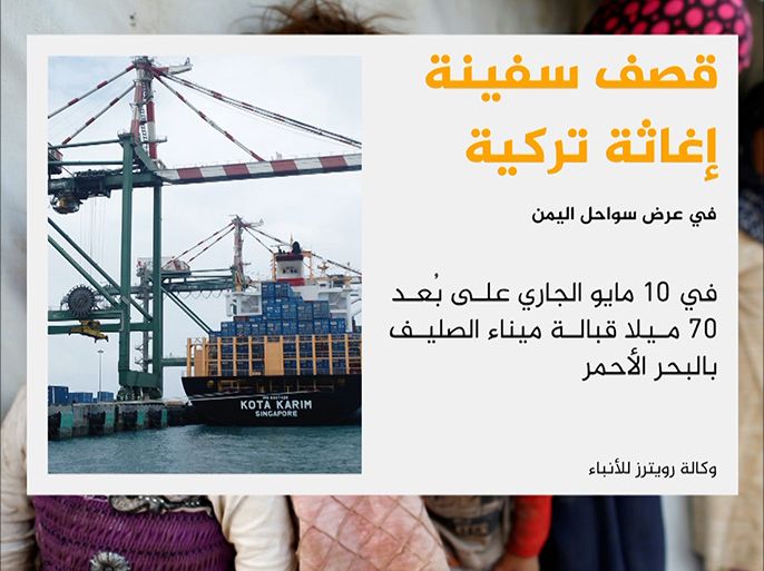 أفادت وكالة رويترز نقلا عن مسؤول بحري أوروبي كبير بأن سفينة ترفع علم تركيا محملة بشحنة من القمح الروسي تعرضت لضربة صاروخية في عرض سواحل اليمن.