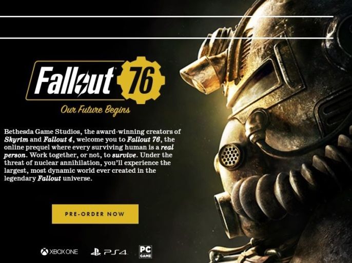 fallout 76 latest announcement (Bethesda)