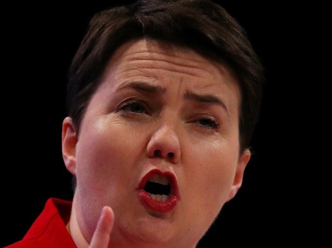 Ruth Davidson, leader of the Scottish Conservatives addresses the Conservative Party Conference, in Manchester Britain, October 1, 2017. REUTERS/Hannah McKay
