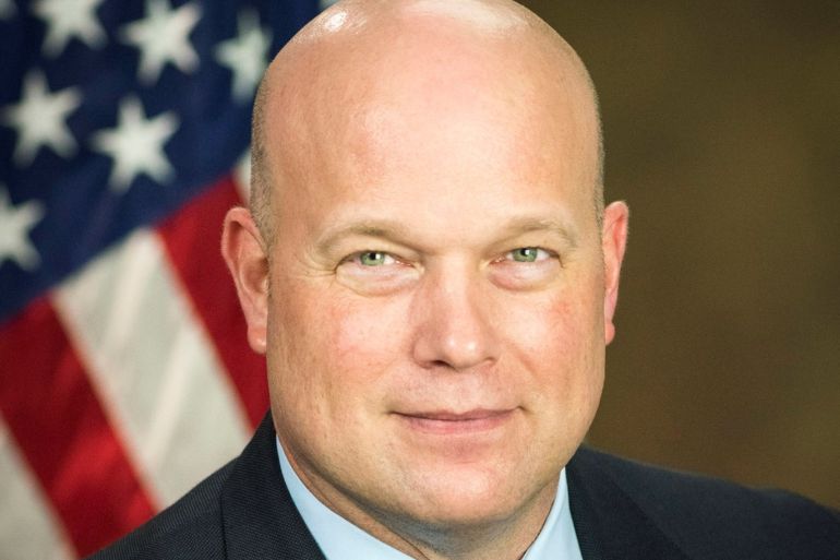 Acting U.S. Attorney General Matthew Whitaker is pictured in an undated photo obtained by Reuters November 8, 2018. Courtesy U.S. Department of Justice/via REUTERS ATTENTION EDITORS - THIS IMAGE HAS BEEN SUPPLIED BY A THIRD PARTY. IT IS DISTRIBUTED, EXACTLY AS RECEIVED BY REUTERS, AS A SERVICE TO CLIENTS