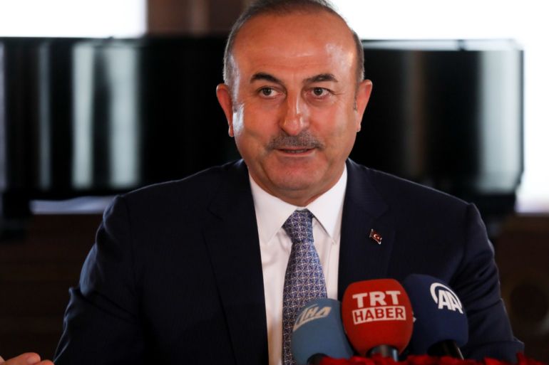 Turkish FM Mevlut Cavusoglu in Washington- - WASHINGTON, USA - NOVEMBER 20: Turkish Foreign Affairs Minister Mevlut Cavusoglu holds a press conference in Washington, United States on November 20, 2018.