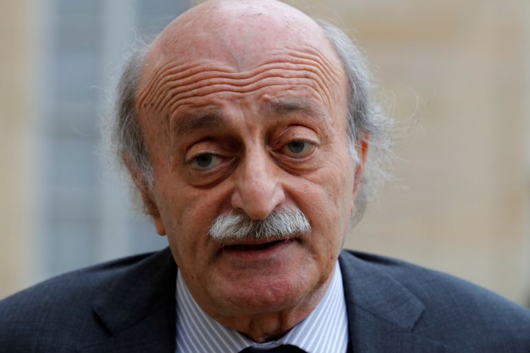 Lebanese Druze leader Walid Jumblatt leaves the Elysee Palace in Paris following a meeting with French President Francois Hollande, February 21, 2017. REUTERS/Philippe Wojazer