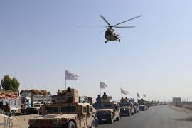 استعراض عسكري لحركة طالبان بعد انسحاب القوات الأميركية من أفغانستان (وكالة الأنباء الأوروبية)