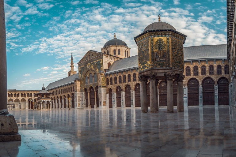 Photo panoramique du jour de la Grande Mosquée des Omeyyades à Damas / Syrie - située dans la vieill ...