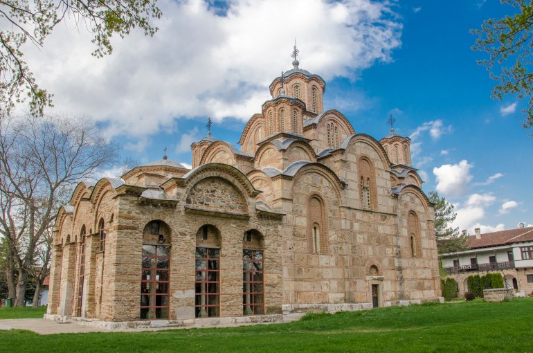 Gračanica Monastery is a Serbian Orthodox monastery located in Kosovo. It was built by the Serbian king Stefan Milutin in 1321 on the ruins of a 6th-century basilica. GettyImages-836113930