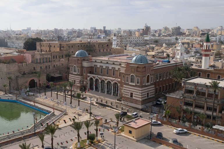Tripoli, Libya - February 18, 2022: The main building of Central Bank of Libya.; Shutterstock ID 2128552223; purchase_order: aljazeera ; job: ; client: ; other: