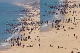 غزيون يستمتعون باللعب والسباحة على شاطئ دير البلح رغم الحرب (مواقع التواصل الاجتماعي)