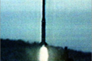 REUTERS / A television grab shows what Pyongyang says is a rocket carrying a satellite being launched from an undisclosed location in North Korea in this August 31, 1998 file photo.