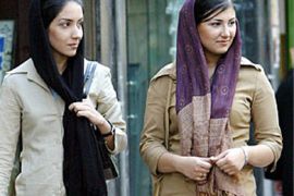 Iranian teenager girls dressed in light