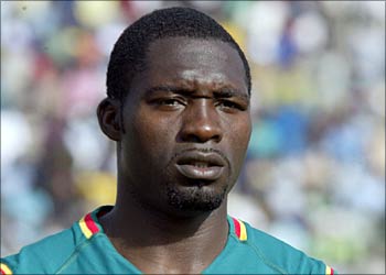 afp - A picture taken 04 February 2002 in Sikasso, Mali, shows Cameroonese soccer player Marc-Vivien Foe