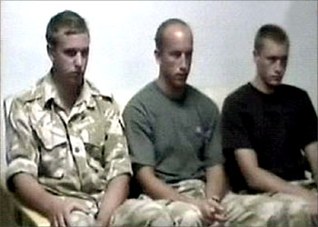 taken 22 June from Iranian satellite TV al-Alam shows British royal marines detained at an undisclosed location in Iran. Iran's military said it will prosecute eight British commandos arrested for allegedly straying into Iranian territorial water close to the Iraqi border