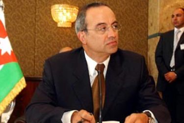f: Jordanian Foreign Minister Marwan Moasher attends the sixth conference of foreign affairs ministers of the group of countries neighboring Iraq 21 July 2004 in Cairo. The group, which comprises Iraq, Jordan, Kuwait, Saudi Arabia, Syria, Turkey and Egypt,