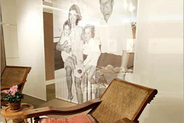 A pair of Anglo-Indian hardwood "planters" armchairs are displayed at a preview of property from the homes of former U.S. President John F. Kennedy at Sotheby's in New York on February 8, 2005. Fine and decorative arts from Kennedy homes in Hyannis Port, Massachusetts, New York City, New Jersey, Martha's Vineyard, and Virginia, will be offered by Sotheby's at auction on February 15-17, 2005. REUTERS/Peter Morgan
