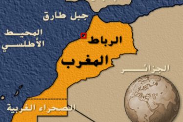 خارطة المغرب موضحا عليها الصحراء الغربية
