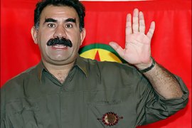 f_chief Abdullah Ocalan giving a press