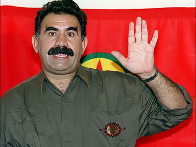 f_chief Abdullah Ocalan giving a press