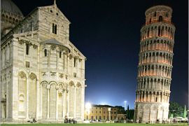 AFP - The world famous leaning tower of Pisa is lit up during the traditional "Luminara di San Ranieri" (St-Ranieri’s illuminations), in Pisa, central Italy, 16 June 2005. For