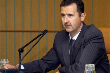afp - A file photo dated September 2005 and released by Syrian news agency SANA shows Syrian President Bashar al-Assad in Damascus
