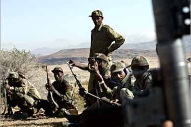 AFP - Ethiopian soldiers man an observation post facing the Temporary Security Zone on the Eritrean border at the northern town of Zala Anbessa in the Tigray region of