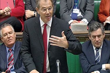 r_Video grab shows Britain's Prime Minister Tony Blair (C) addresses Members