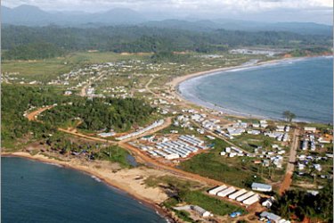 REUTERS /An aerial view of tsunami-hit Calang town, which is still under development, on the west coast of Indonesia's Aceh province December 16, 2005. Survivors are struggling to