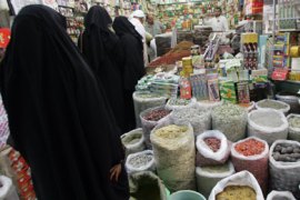 Saudi women shop at a grocery in the Souq al-Alawi market in the old town of Jeddah