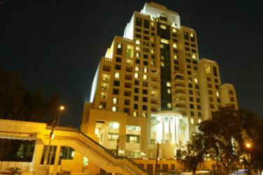 A general view shows the newly-opened Four Seasons hotel in Damascus, 22 March 2006. Syrian President Bashar al-Assad (R) and Saudi Prince al-Waleed bin Talal bin Abdulaziz