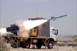 A picture shows Iran's new medium-range land-to-sea Kowsar (FL10) missile while being test-fired during maneuvers in the Gulf sea, 04 April 2006.