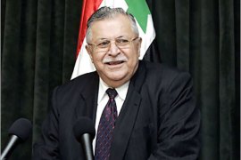 AFP - Iraqi President Jalal Talabani speaks during a press conference following his meeting with Director of US Foreign Assistance and USAID Administrator Ambassador Randall L