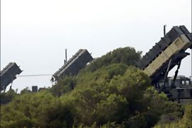 f_ Picture dated 18 July 2006 shows anti-missile Patriot batteries deployed at the Stella Maris Base on Mount Carmel in the northern coastal city of Haifa.
