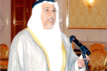 AFP - New Kuwaiti Energy Minister Sheikh Ali al-Jarrah al-Sabah takes the oath before the emir of Kuwait Sheikh Sabah al-Ahmad al-Sabah in Kuwait City 11 July 2006. Kuwait's new 16
