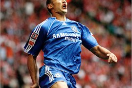 REUTERS /Chelsea's Andriy Shevchenko celebrates scoring against Liverpool during their English Community Shield soccer match at the Millennium Stadium in Cardiff, Wales August 13