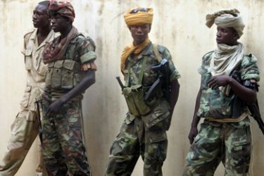 AFP/Chadian soldiers patrol the streets of the southeastern city of Am Timan, 27 October 2006, now under army control, which was briefly occupied earlier this week by rebels in a renewed insurgency.
