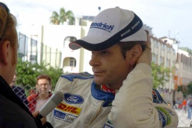 Marcus Gronholm of Ford WRC Rally Team speqks to the press before the seven special stages of the Rally of Turkey 14 October 2006, in the Mediterranean coastal town