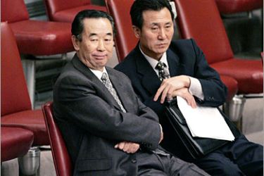 AFP - Pak Gil Yon (L), North Korea's Ambassador to the United Nations, sits with Ri Song Hyom, a North Korean diplomat, in the Security Council, 14 October 2006 just before the