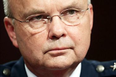 f_CIA Director Michael Hayden listens as he testifies during a hearing before the Senate Armed Services Committee November 15 November 2006 on